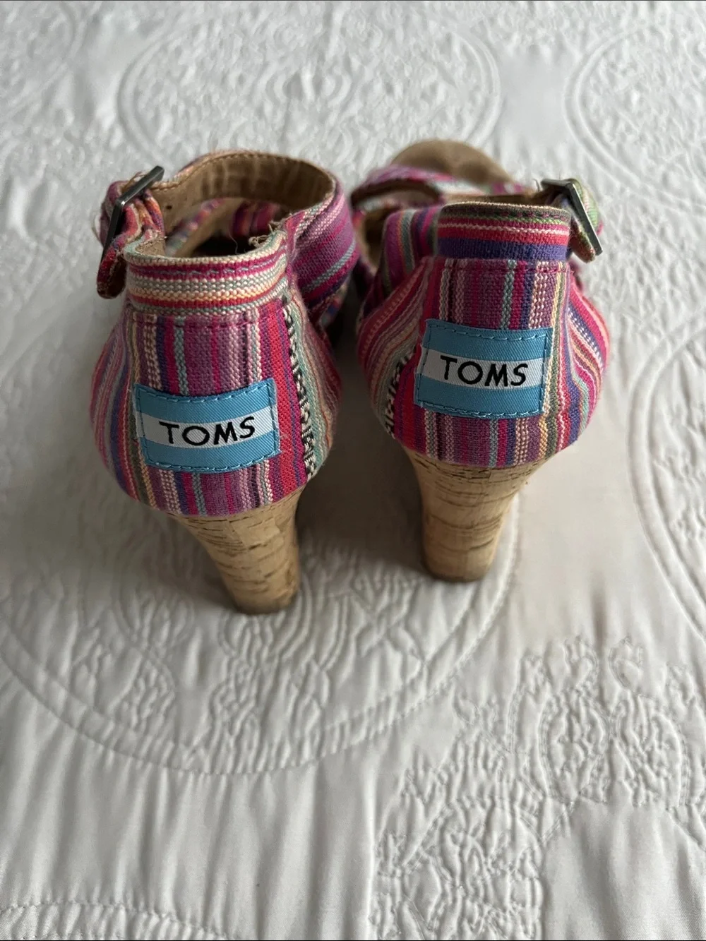 TOMS Sienna Women's Canvas Wedge Sandals Boho Festival Summer